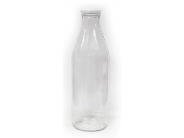Skleněná láhev na mléko 1L včetně víčka